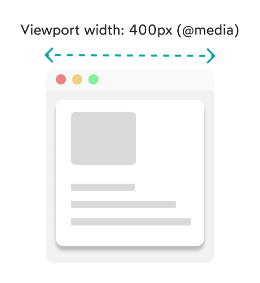 A small window frame with a card taking up 100% of its width. Since it's a small window, the card will display its contents vertically.